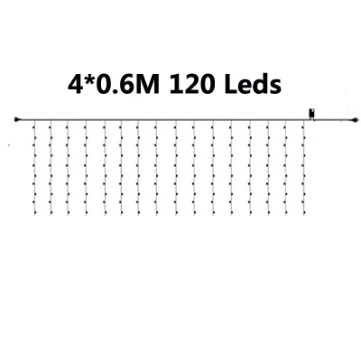 4x0.6M 120Led Сказочное окно сосулька занавес настенный фон 3*3 м 3*2 м 4x0,6 м водонепроницаемый мерцающий звезда шарик Праздник Свадьба Рождество украшение для дома, сада - Испускаемый цвет: 4x0.6M 120Led