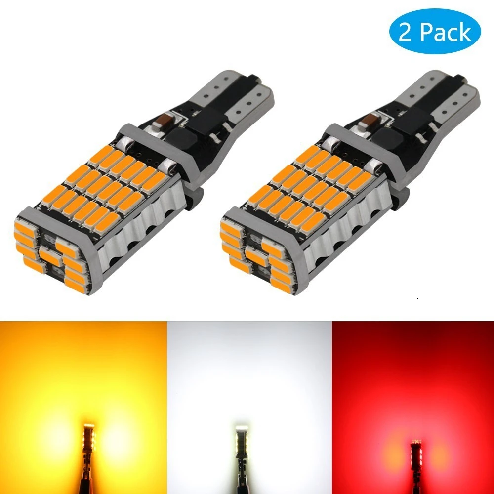 2 шт. 921 912 W16W T15 45SMD Chipsets светодиодный Canbus лампы без ошибок для заднего хода 1000 люмен