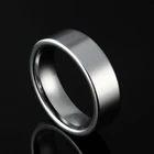 Полированное плоское кольцо 6 мм серебряного цвета из карбида вольфрама, мужское обручальное кольцо, обручальное кольцо, женские модные мужские украшения