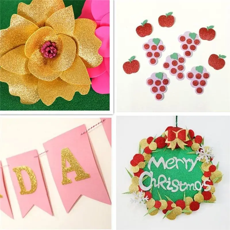 

30pcs Golden Shiny A4 Sheets Glitter Cardstock Making DIY Material Sparkling Paper for Children Craftwork Scrapbooking