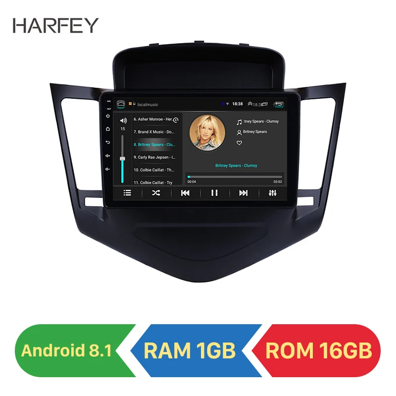 Harfey " Android 8,1 для 2013 Chevrolet Cruze автомобильный мультимедийный плеер радио с gps навигацией Bluetooth USB OBD2