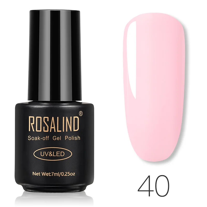 40 ROSALIND гель 1 гель лак для ногтей чистый цвет 7 мл 31-58 замочить от УФ светодиодный маникюр ногти vernis Полупостоянный гель лак для ногтей - Цвет: 40