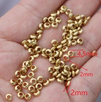 4 5mm gold plated copper round oval spacer loose beads for jewelry making bracelet necklace diy craft accessories 80pcs