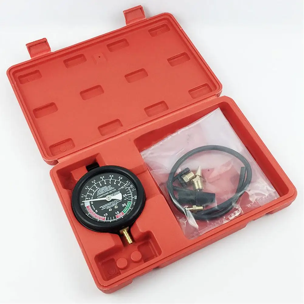 

High Precision Car Engine Vacuum Pressure Gauge Meter For Fuel System Vacuum System Sealing Leak Checker Tool