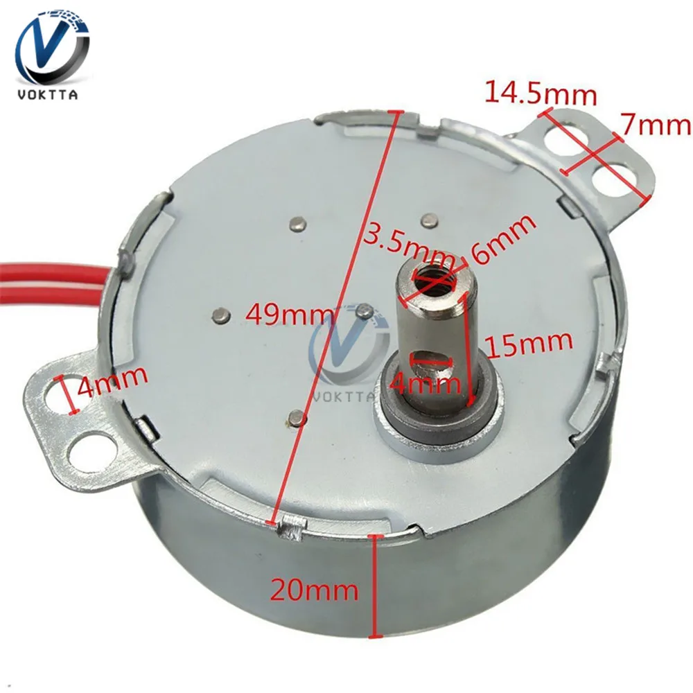 TYC-50 синхронный двигатель переменного тока 12V AC 220V синхронный двигатель с постоянным магнитом 5/6 об/мин вращение по часовой стрелке и против микроволновый поворотный стол
