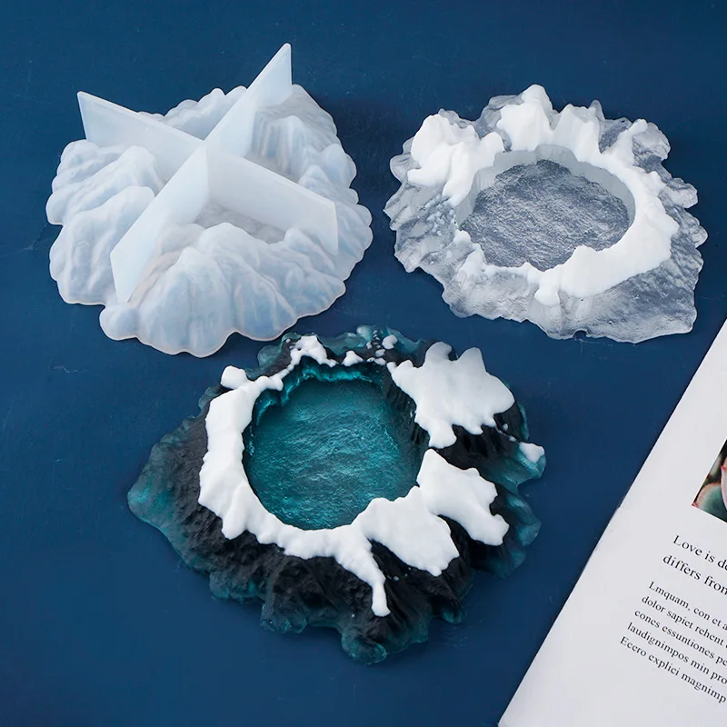 

DIY Crystal Epoxy Matte Matte Ice Snow Volcano Mould Mountain Peak Mountain Lake Ashtray Silicone Model