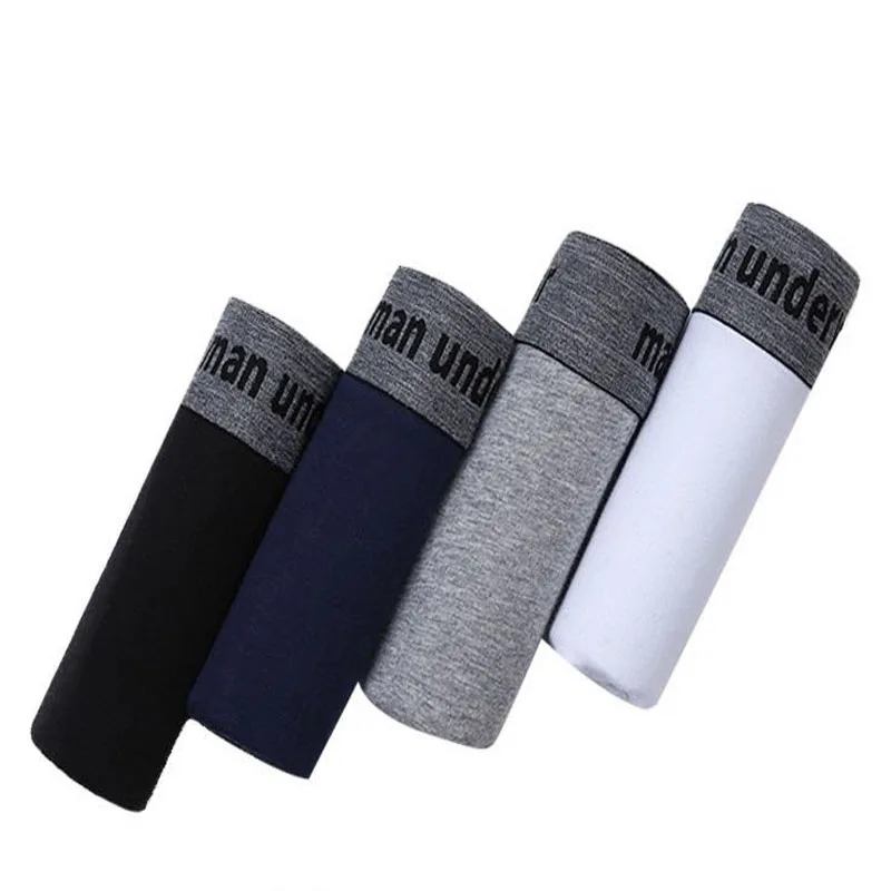 

new product 2019 solidcolor breathable soft cotton underwear men boxer homme 4pcs mens panties