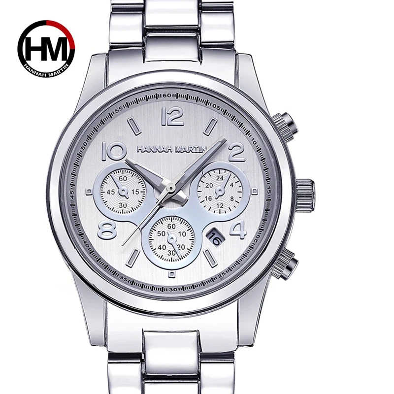 

2021 Japanese Quartz Movement Women Watch Hannah Martin Brand Luxury Creative Design White Bracelet Wrist Watch Relogio Feminino