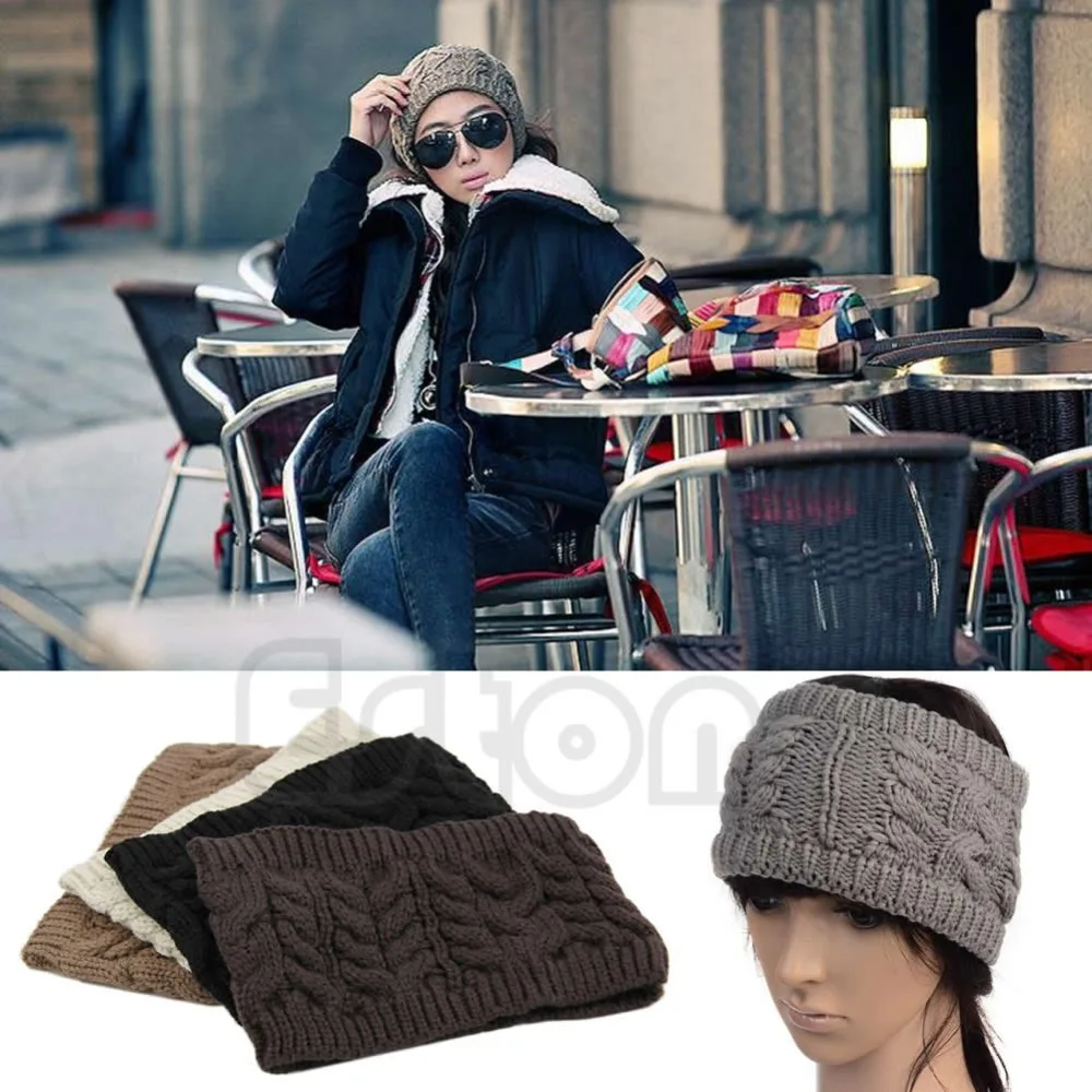 Шикарная Женская трикотажная пустая шапка с черепами повязка на голову теплая