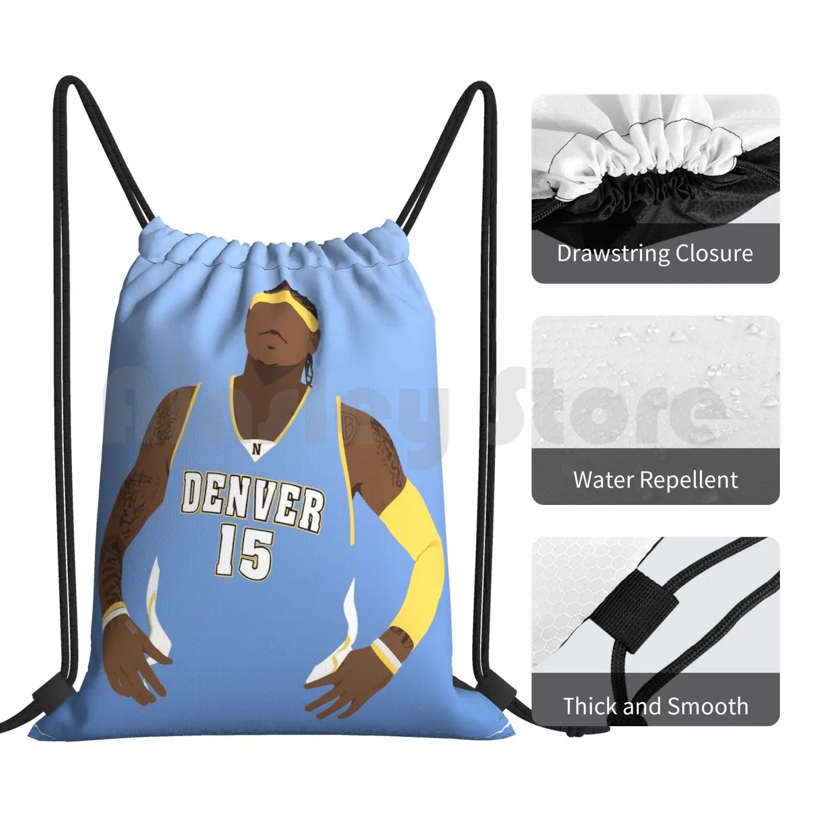 Рюкзак Carmelo Anthony Drawstring Bags Gym Bag Waterproof Melo Basketball Bball Hoops Sports Athlete.