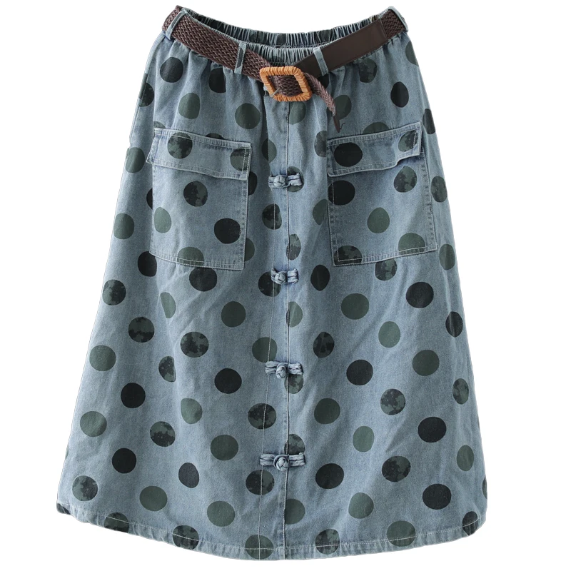 Осенняя юбка женская модная Свободная Повседневная джинсовая 2019 Новый женский