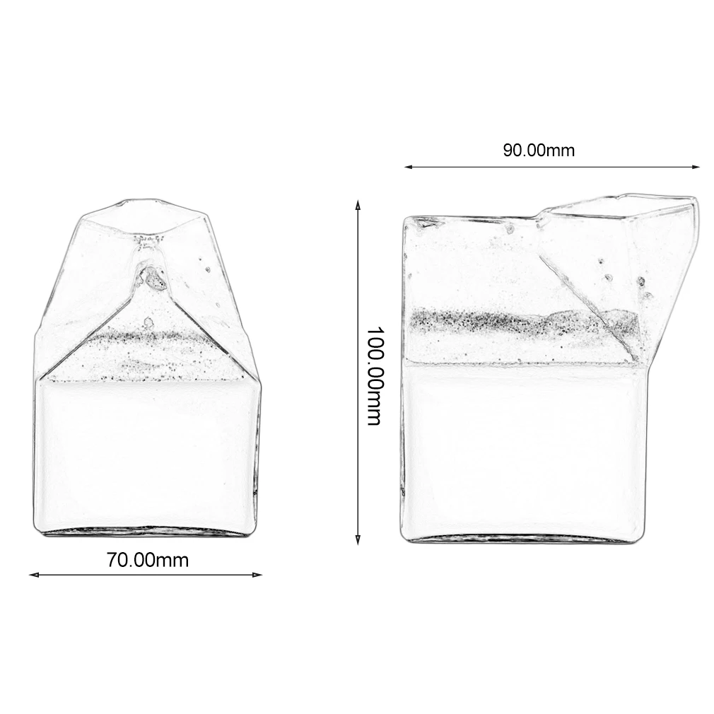 

New Creative American Half Pint Creamer Milk Carton Glass Cup Coffee Glass Juice Cup Unique Design Pure Handmade Crafts