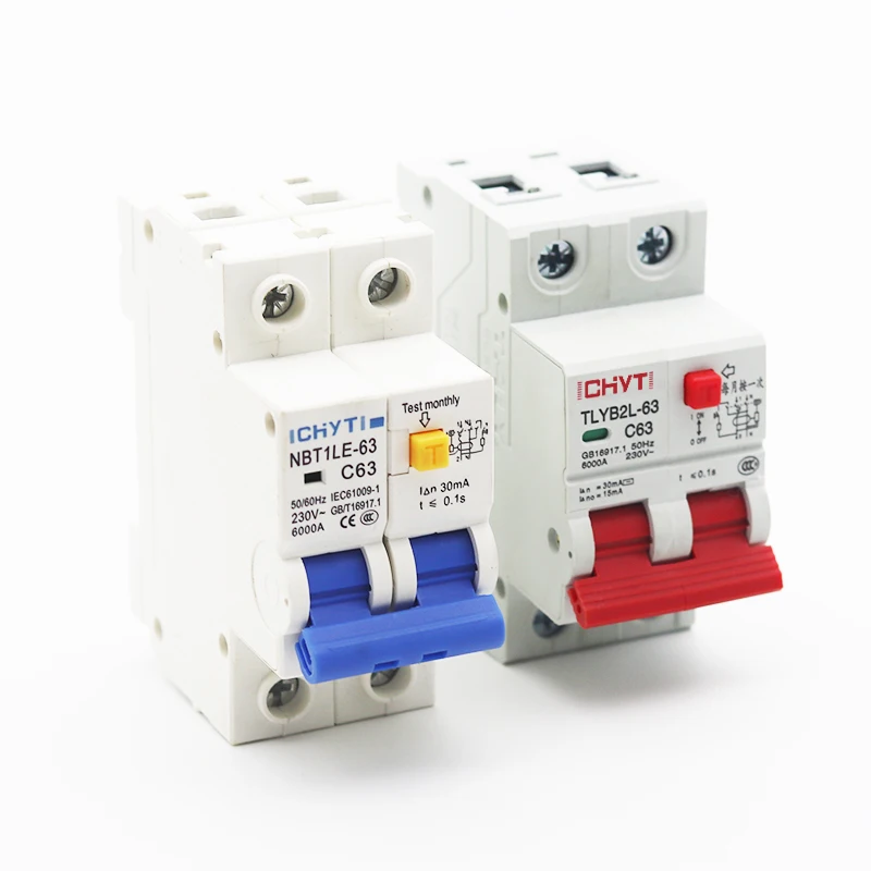 Миниатюрный автоматический выключатель ICHYTI 2P RCD с защитой от протечки 20A 25A 32A 40A 50A