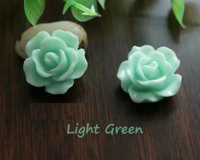 

30pcs/bag Resin Flower Beads Flatback Rose DIY Accessory Cabochons Embellishment for Jewelry Making Scrapbooking Craft