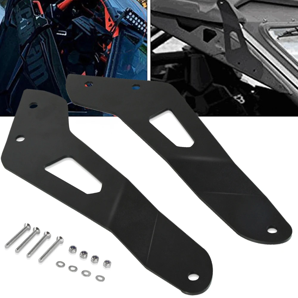 

For Bombardier can-am Maverick X3 2017 2018 2019 Upper Windshield Roof Accessories ATV Curved LED Light Bar Mounting Bracket Kit