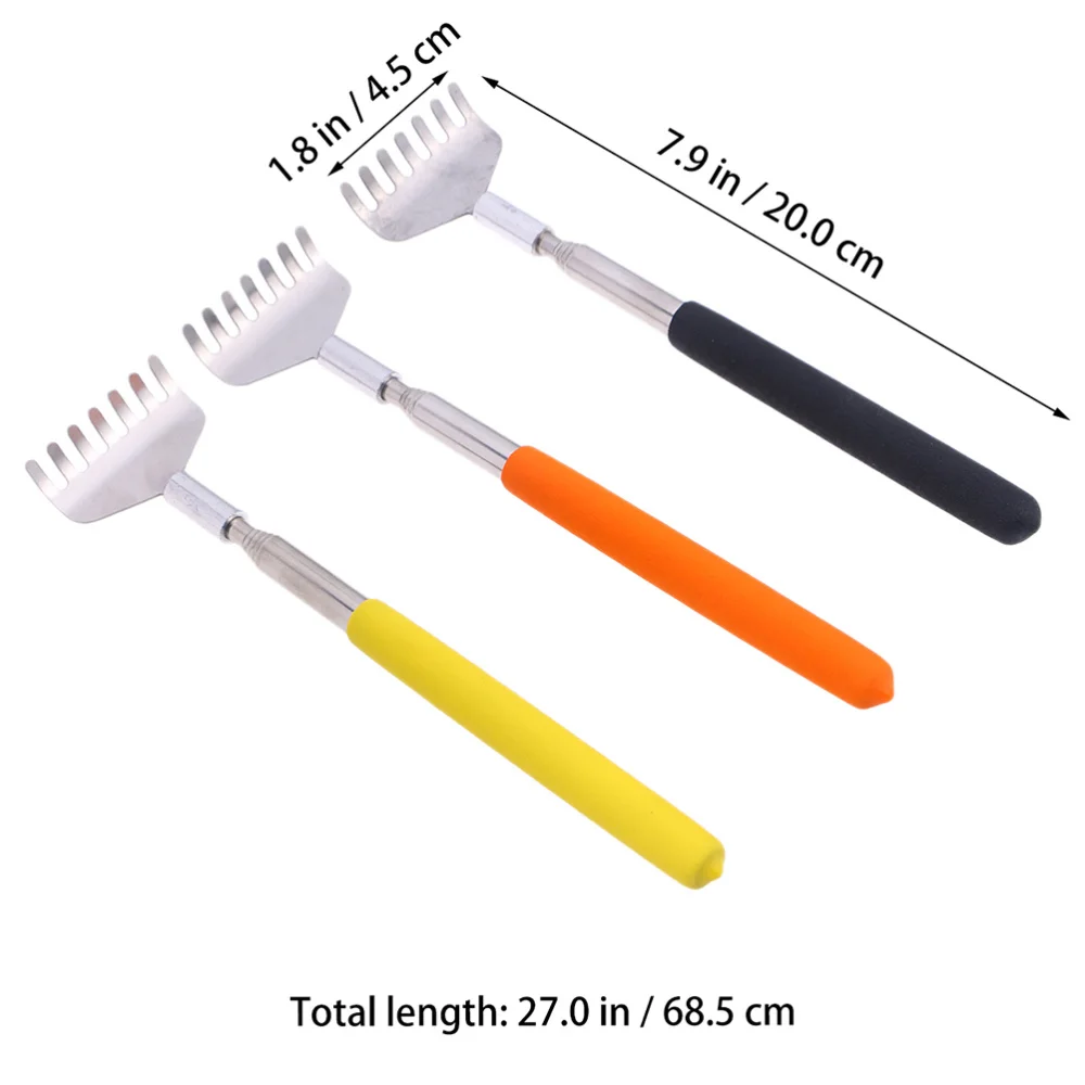 

4PCS Stainless Steel Telescopic Itching Tool Back Scratcher with Extendable Rod Stick Health Handheld Scratching Helper
