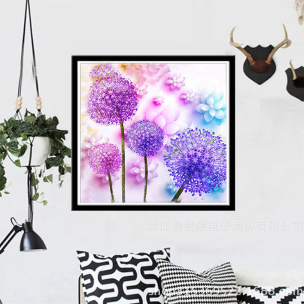 

2020 DIY 5D Diamond Painting Dandelion Full Drill Rhinestones Paint with Diamonds Crystal Diamond Art diy toys for children