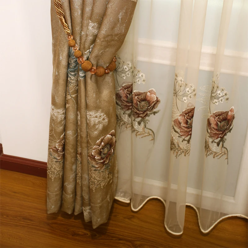 Европейские классические роскошные жаккардовые занавески с 3D тиснением