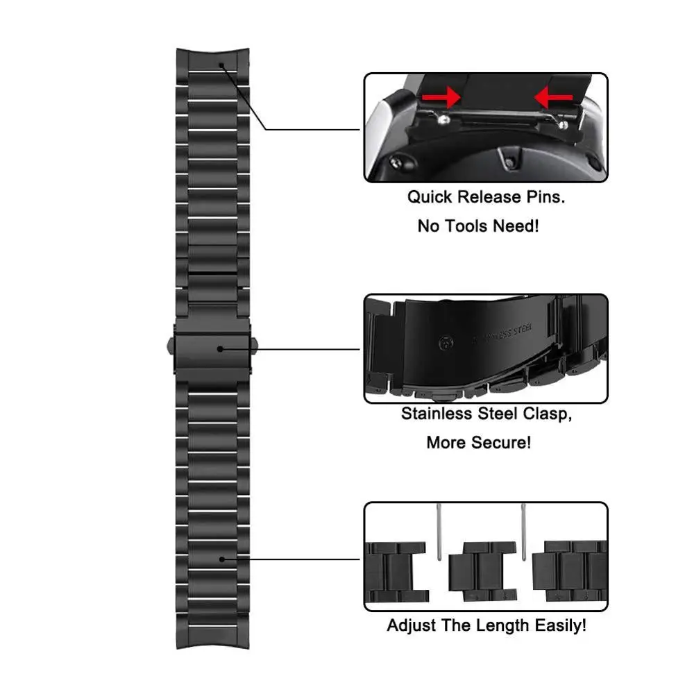 Ремешок из нержавеющей стали для Galaxy watch 46 мм металлический браслет Samsung Gear S3 Frontier