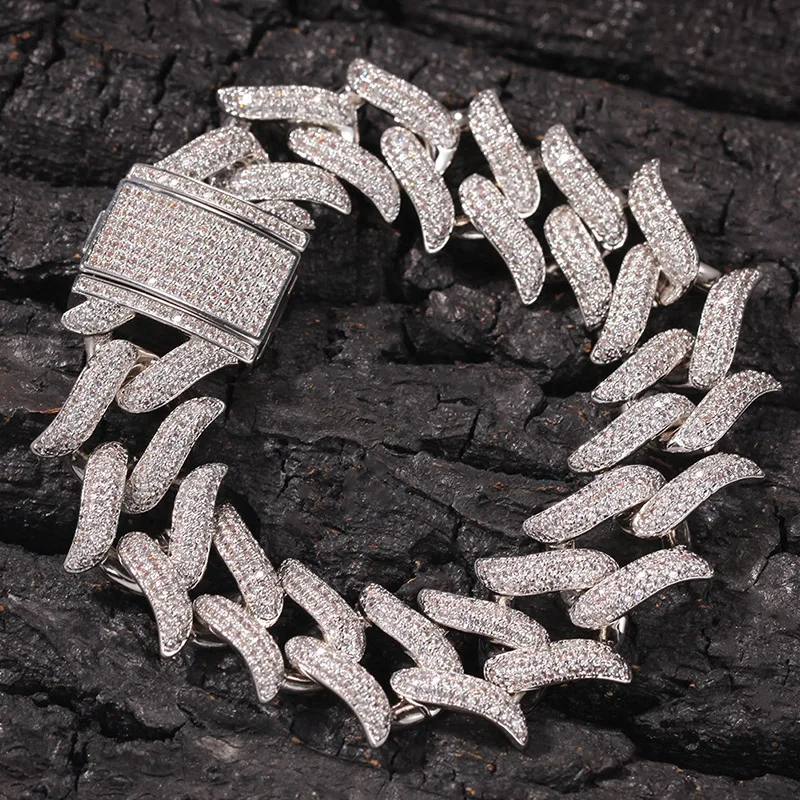 

Мужской круглый браслет Майами, ювелирное украшение из кубинской цепи, украшение в стиле хип-хоп с кубинским плетением, цирконий класса ААА, 20 мм