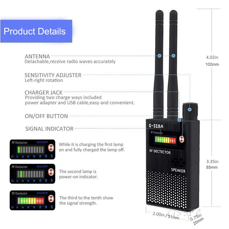 2 4G Wifi Радиочастотный детектор сигнала антиcandid камера шпионская Скрытая Аудио