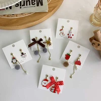 xiaoboacc christmas gift women hanging earing five pointed star elk snowman studing earrings 2021 trend jewelry
