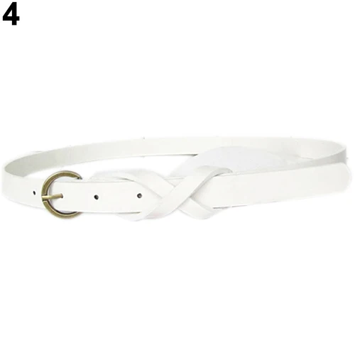 

Women' Faux Leather Belts Candy Color Vintage Simple Thin Skinny Waistband Adjustable Waist Belt Metal Buckle Belt Dress Strap