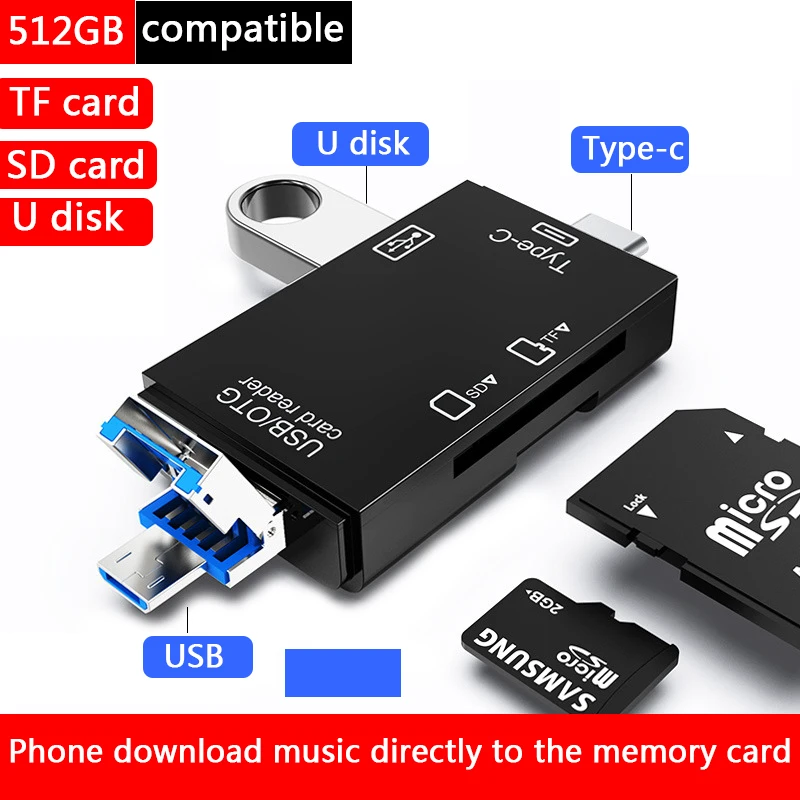 Адаптер Micro USB/Type C/USB 3 в 1 адаптер Type C USB карта памяти TF OTG мобильный телефон