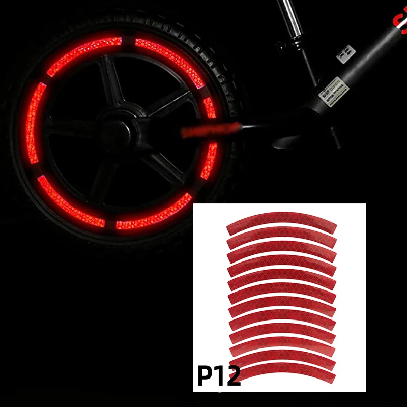 

12Pcs Of Children's Balance Bike Reflective Stickers, Wheel Decals, Reflective Tire Decals, Safety Stickers, Bicycle Accessorie