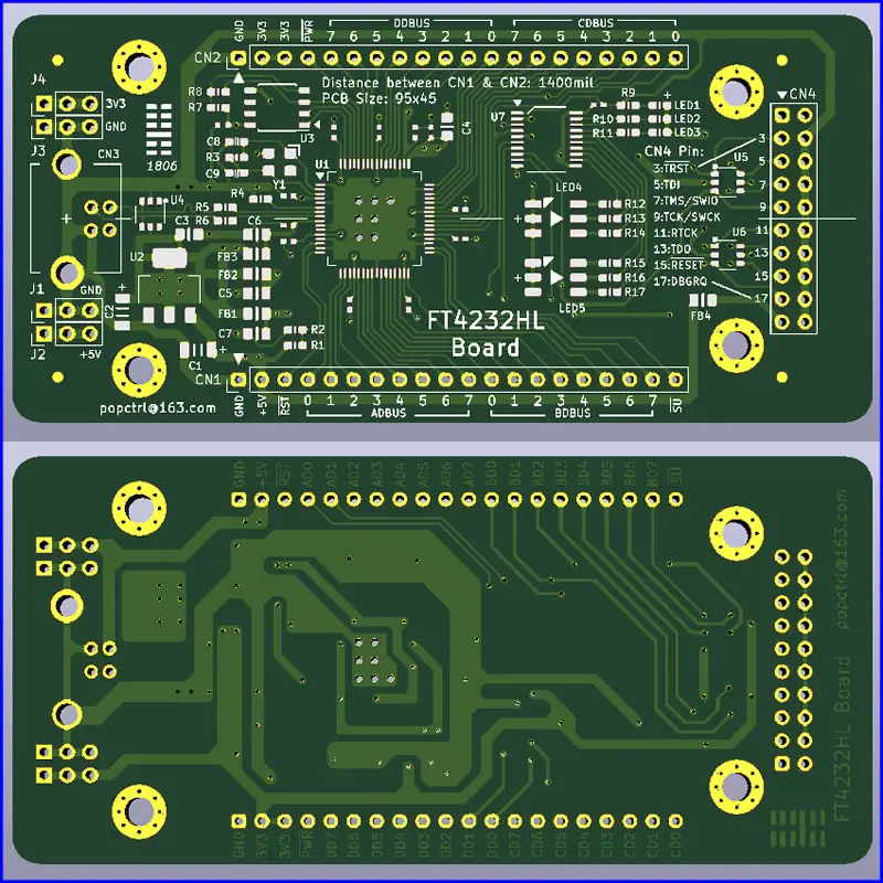 Макетная плата FT4232HL 2 шт./лот FT4232 с USB на последовательный порт JTAG SPI I2C OpenOCD |