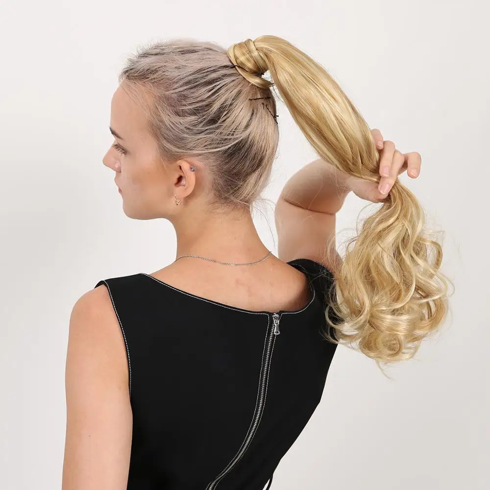 MANWEI 24 дюйма длинные прямые волосы зажим для волос хвост накладные парик с