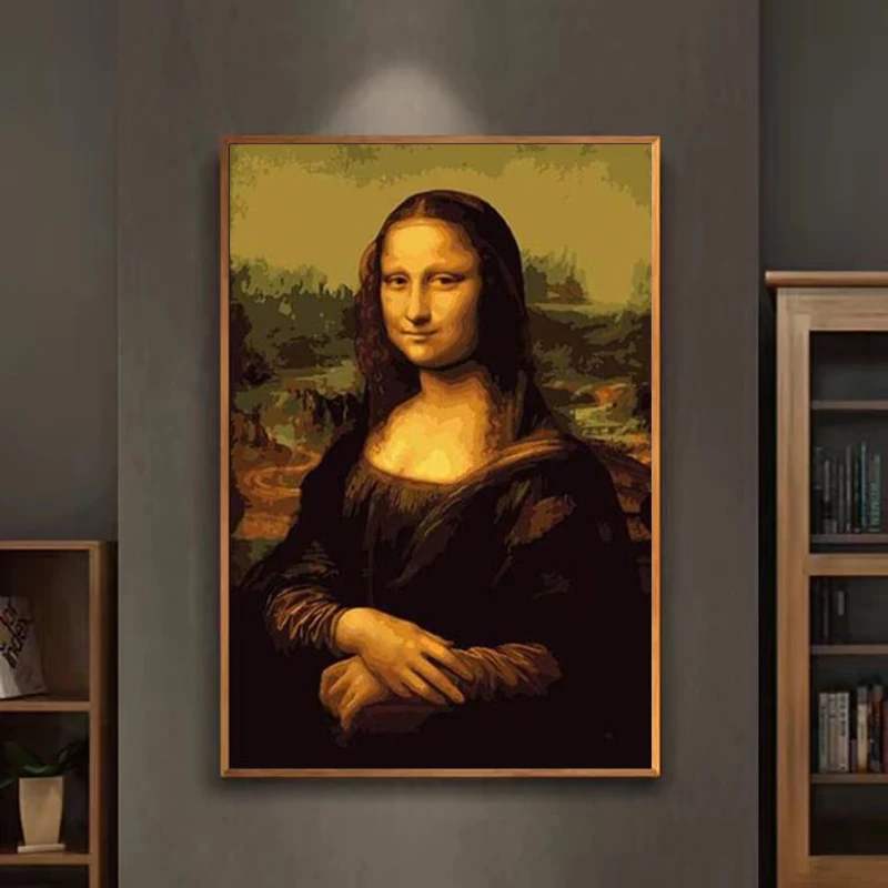 Живопись по номерам художественная краска Diy известная картина Мона Лиза ручная