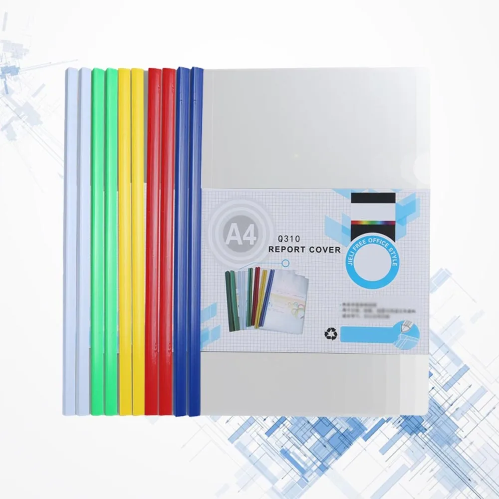 

20Pcs Sliding Bar File Clamps Transparent File Folders A4 Paper Orgnizer Resume Conference Report Contract File Holder