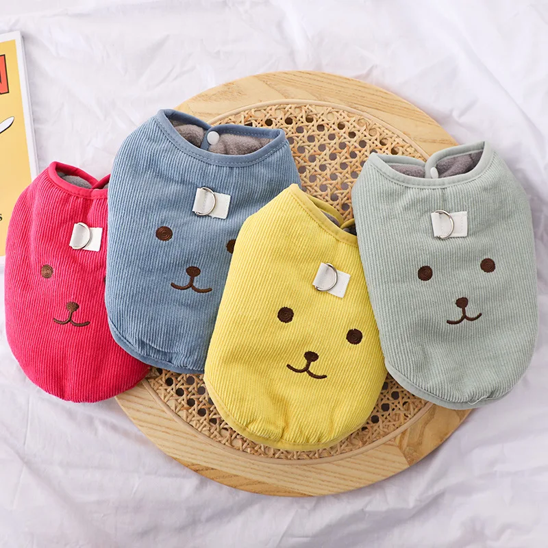 

Bear Coat Vest Pet Dog Clothes Thicken Cartoon Clothing Dogs Costume Cotton Warm Cute Chihuahua Autumn Winter Blue Boy Chien