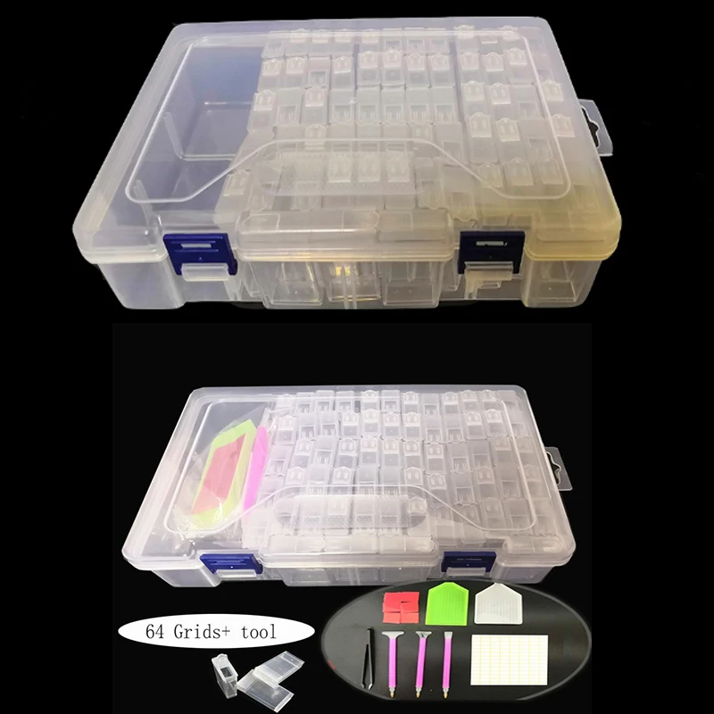 

64/128/pcs Diamond Painting Tools Beads Container Rhinestone Diamond Embroidery Stone Storage Accessory Mosaic Convenience Box