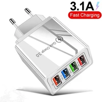 quick charge 4 0 usb charger 4 port fast charging for iphone 13 pro max 12 x xiaomi mi samsung wall mobile phone chargers qc 3 0