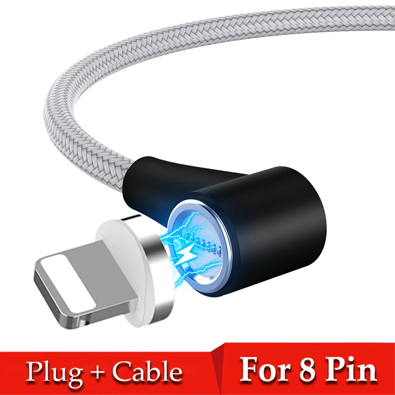 Магнитный кабель Micro usb Тип C 8 Pin адаптер быстрой зарядки телефона Microusb Тип-C магнит Зарядное устройство usb c для iphone samsung xiaomi - Цвет: Silver For iPhone