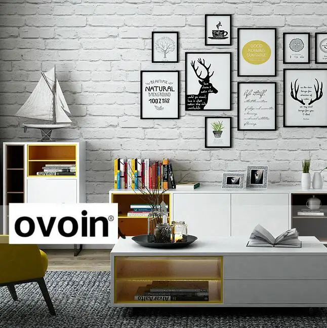 Старинные Тиснением Обои Кирпичная Стена Современные Серый Белый 3d-эффект