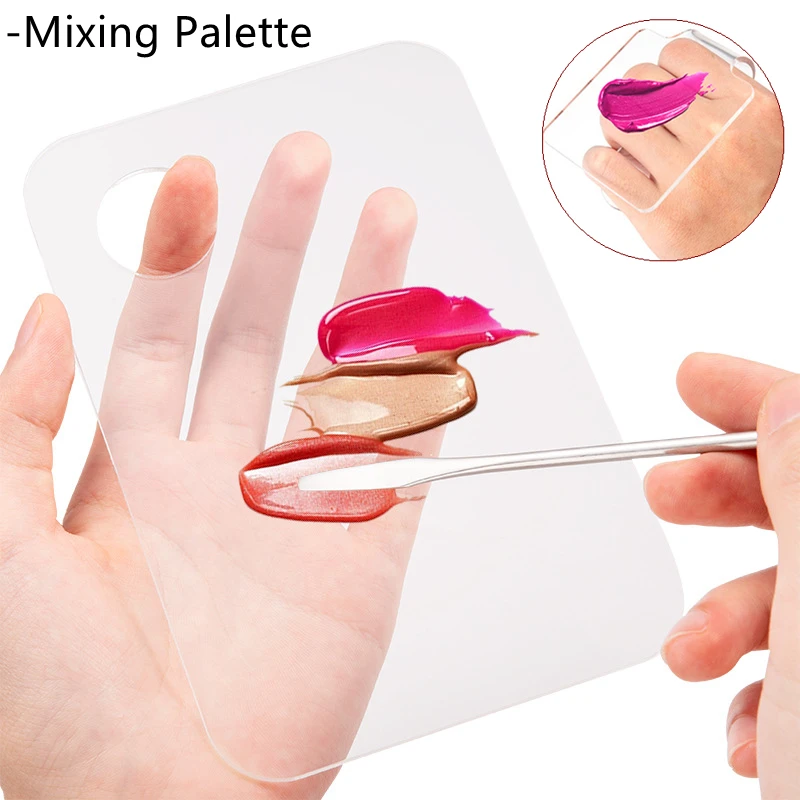 

Acrylic Clear Palette Makeup Nail Art Palette Foundation Cream Eyeshadow Gel Nail Polish Manicure Color Palette DIY Mixing Tools