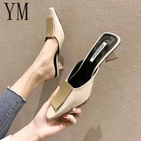 green hot summer pointed toe heel high heels sandals lady pumps slip on shoes sexy women party shoes wedding classics slingbacks