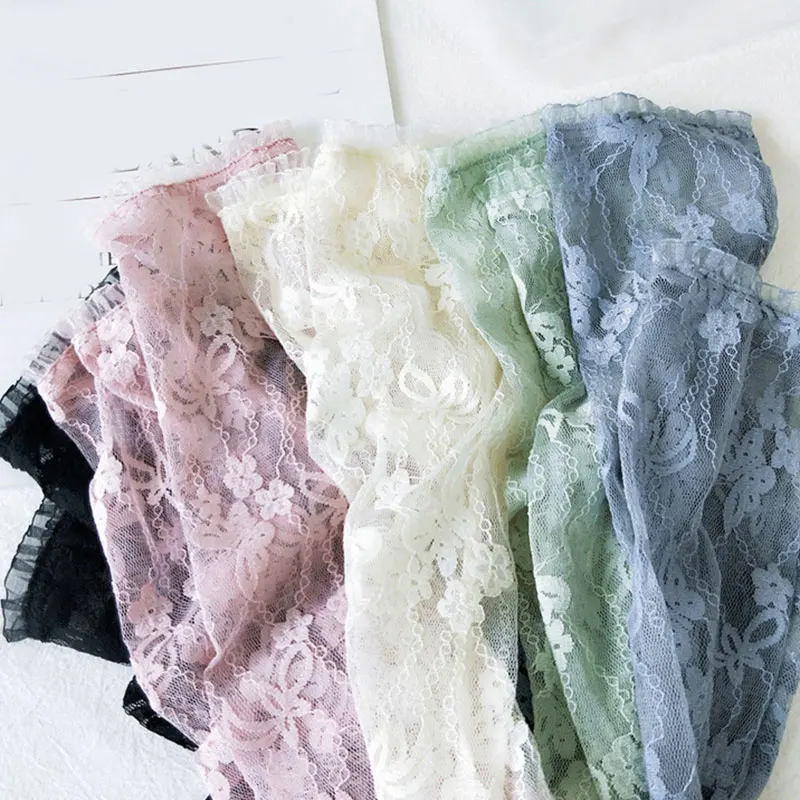 Летние солнцезащитные перчатки с длинными рукавами женские сетчатые кружевные