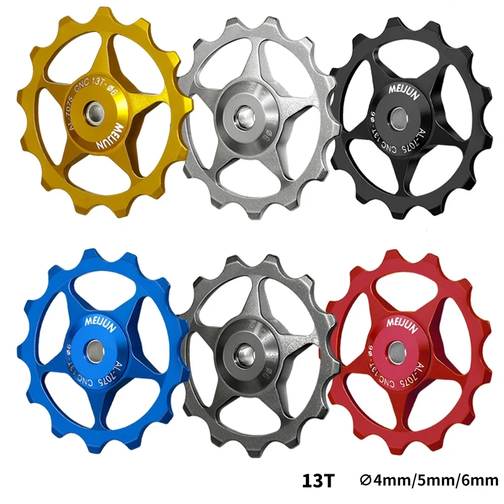 

1pc Bicycles Rear Derailleur Changes for Bicycle 11T/13T Mountain Road Bike Rear Gear Roller Idler Aluminum Alloy 4/5/6mm