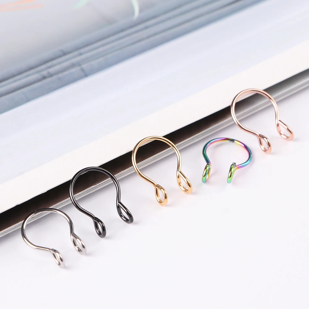 Серьги гвоздики женские из титановой стали с образные кольца для имитации