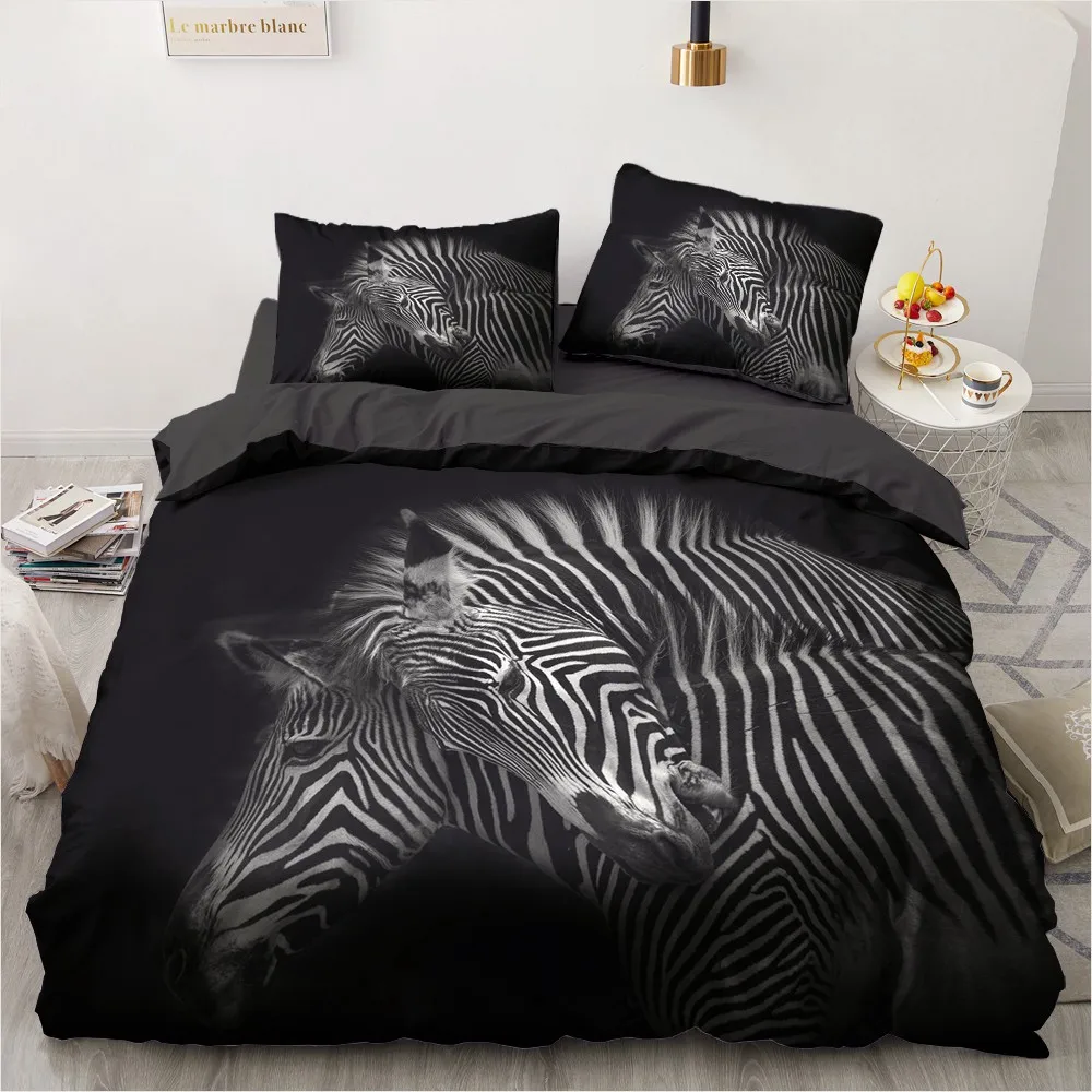

Classic Zebra 3D Printed Duvet Cover Set Twin Full Queen King Bedding Set Bed Linens Boys and Girls Children Adult Pillowcase