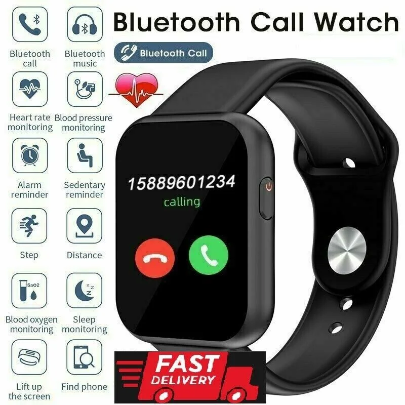 

Smart Watch Receive Calls Make Calls Blood Pressure Heart Rate Monitor Sports UK