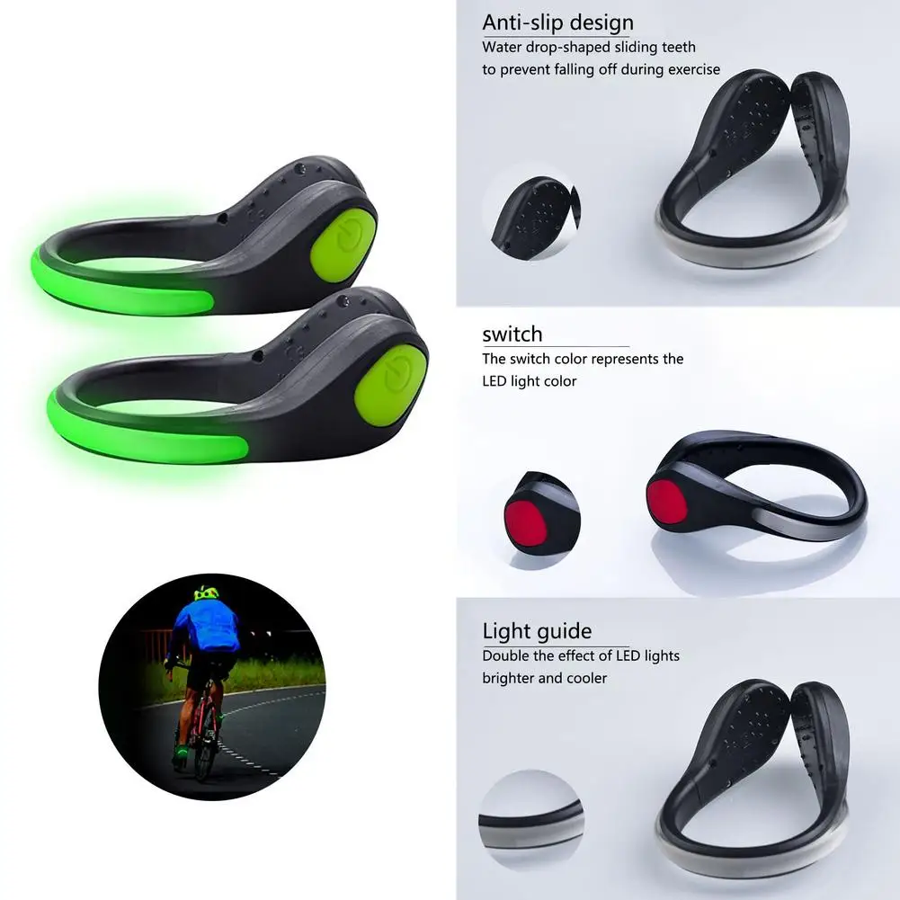 

Night Walking Running Light Cycling Warning Lamp Luminous LED Shoe Clip Light Jogging Safety Bright Lights Fashion Prop