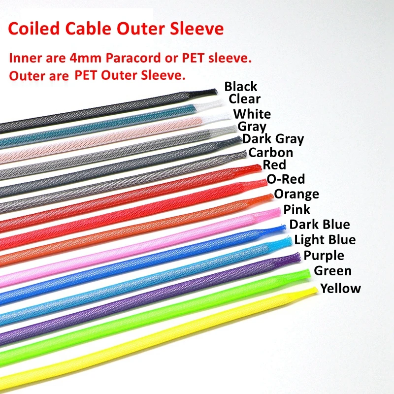 Кабель Micro-USB Paracord и PET с двумя рукавами USB на Type-C для механической клавиатуры