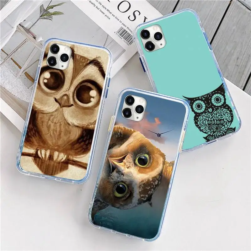 

Cute Owl Hearts Lover Phone Case For iphone 12 5 5s 5c se 6 6s 7 8 plus x xs xr 11 pro max mini