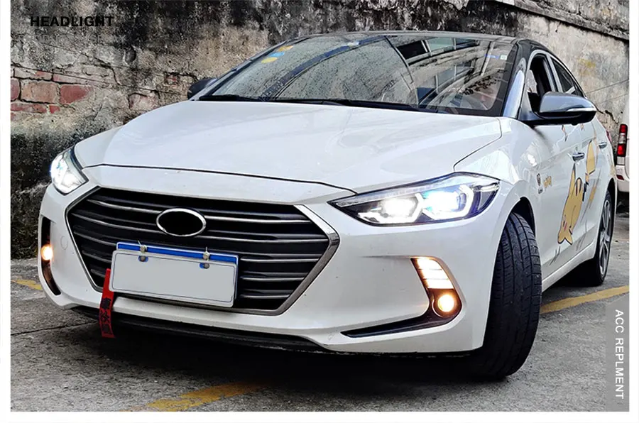 2 шт. светодиодный фары для hyundai Elantra- светодиодный автомобильный фонарь ангельские глазки полный светодиодный противотуманный фонарь светодиодный дневные ходовые огни