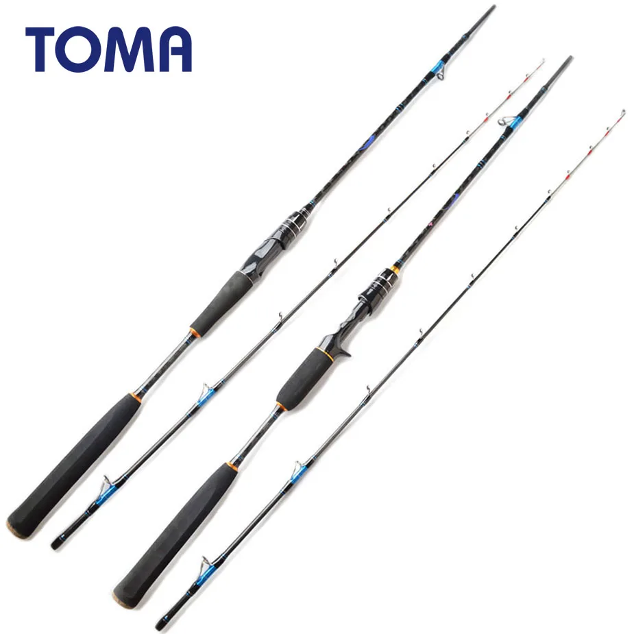 

TOMA 1.8m 2.1m Boat Jigging Spinning Fishing Rod Casting 2 Section Fast Action Saltwater Surf Japan Fishing Rod Carbon Fiber